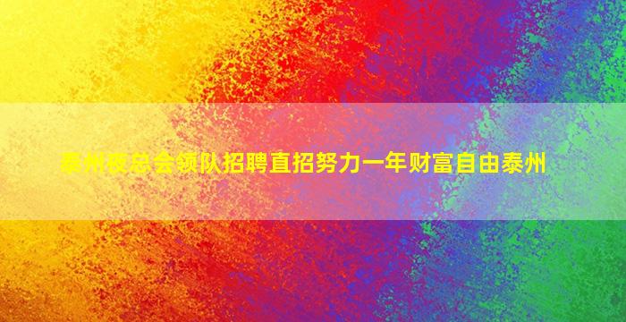 泰州夜总会领队招聘直招努力一年财富自由泰州